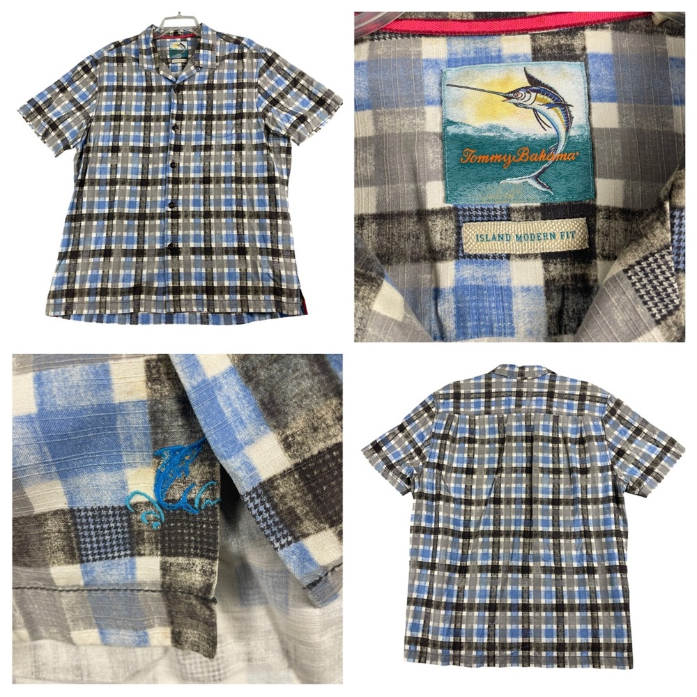 Men's‎ Tommy Bahama Modern Island Fit Silk/Cotton Blend Button Down Large - Picture 2 of 9